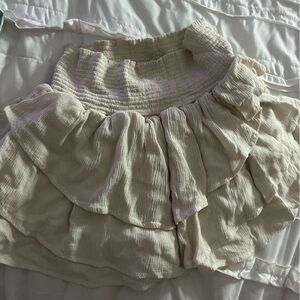 Cream Ruffled Skirt